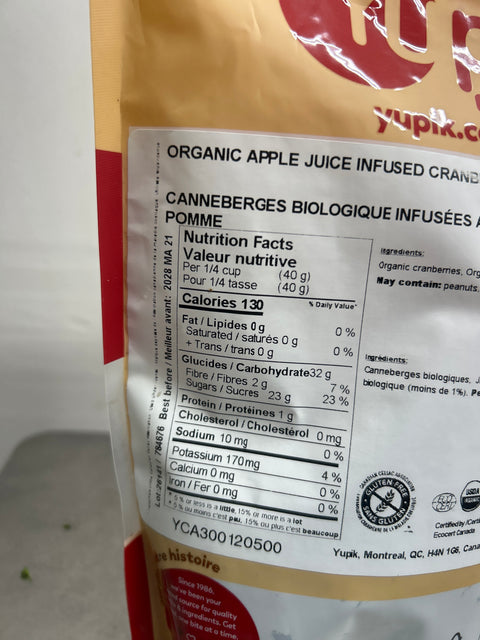 Organic Dried Cranberries with Apple juice