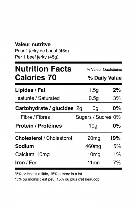 Bœuf séché naturel (57 g)
