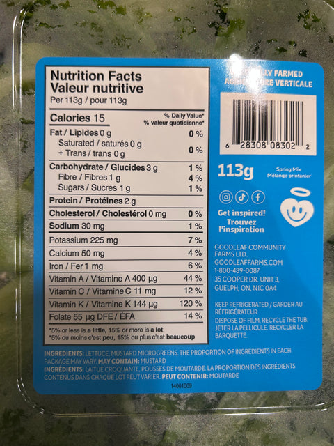 Mélange de micro-pousses printanières (113 g) - Sans pesticides