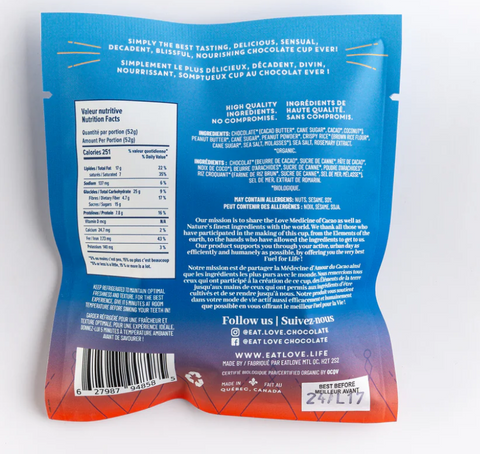 Tasse de chocolat au beurre de cacahuète biologique (51 g)